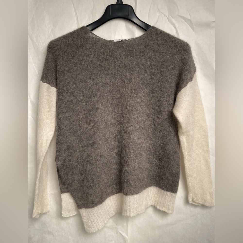 HELMUT LANG Brushed Alpaca Bi-color Pullover Sweater Size Small